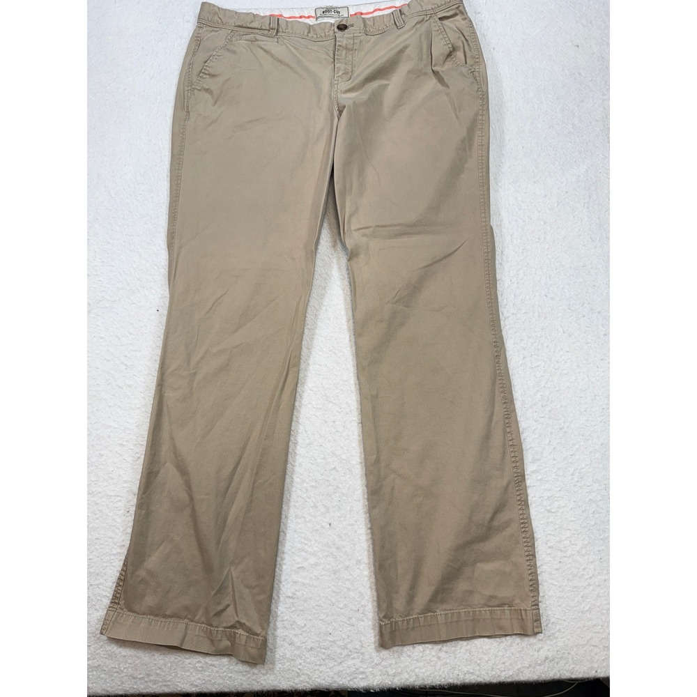 Old Navy Favorite Khakis Perfect Boot-Cut Tan Pants Womens 16 Long Stretch Khaki